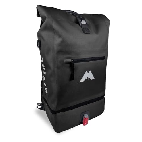 MIXIRL 3in1 Fahrradtasche für Gepäckträger mit Rucksack 100% Wasserdicht...