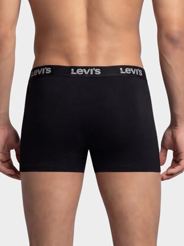 Image of Levi's 001 Classic Boxer Brief for Men | 100% Pure Cotton | Solid | Mid-Rise Men's Underwear | Anti-Roll Waistband | Durable Comfort with Extra Supportive Gusset | Functional Fly | Pack of 2