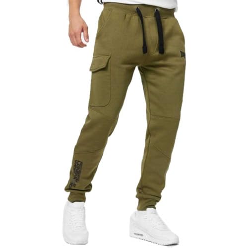 Pantalon casual homme Lonsdale Tweedmouth noir en coton confortable