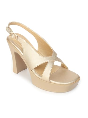 Image of ELLE Women Classic Platform Heel Sandal with Buckle details