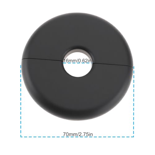 Ecsing 4 Pezzi Di Copritubo Per Radiatore Da 16 Mm Diametro 70 Mm Per Decorazione Di Tubi Per Radiatori Nero - 3