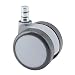 Produktbild hjh OFFICE 619047 5er Set Hartbodenrollen 11mm / 60mm ROLO MOVE Weiß/Grau Leise Drehstuhlrollen, Rollen für Bürostuhl