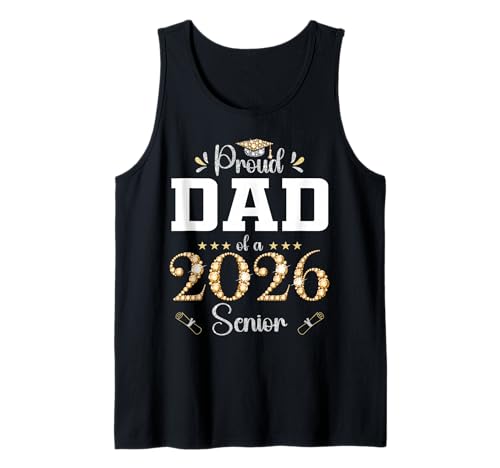 Proud Dad of A 2026 Senior Graduate Graduate Graduate Graduation Camiseta sin Mangas