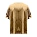 Women's Sparkly Sequin Velvet Tops Short Sleeve Crew Neck Shirt Party Club Blouse(1A-Gold, XL)