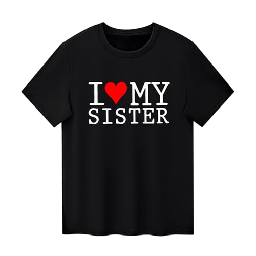 I Love My Sister Brother T Shirts Tops Toddler Baby Boy Girl Tees Twins Summer Clothes Siblings Gift Idea