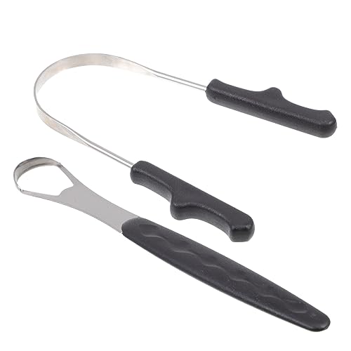 BEBEMOKO 1 Set Cleaning Brush Tools Scraper for Adults Stainless Steel Brush for Oral Care Oral Care Tool Reusable Stainless Steel Coating Brush Black Pp