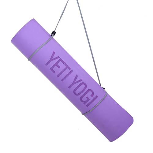 YETI YOGI Premium TPE Yoga Mat 8mm Purple Anti Slip Eco Friendly Exercise Fitness Workout Mat With Carrying Strap