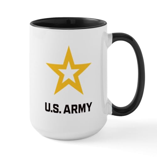 Taza Cerámica Café 15 oz U.S. Army Logo Negro Dorado miniatura 1