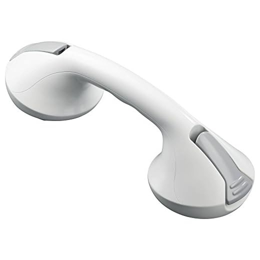 Moen LR2308W Home Care 12" Suction Balance Assist Bathroom Saftey Hand Grip, White