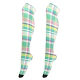 Dopamine Coloré Collège Style Tatouage Chaussettes Hautes Genoux Femmes Elastique au-dessus du Genou Bas Long pour Mariées Noël Cuisse Bas pour Occasions Spéciales 1 paire