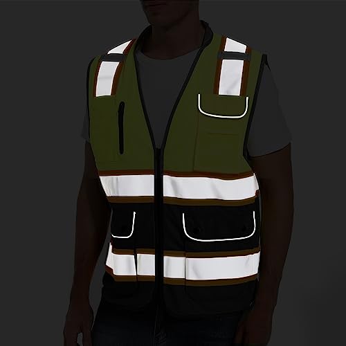 ArcRidge Reflective Safety Vest for Men and Women - High Visibility Construction Vest - Dual Tone Reflective Strips