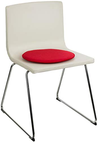Brandsseller 4er Set Sitzkissen aus Filz Ø 35x2 cm – Robuste Stuhlauflagen für innen und außen, rundes Sitzpolster, strapazierfähiges Kissen für Stühle – Rot