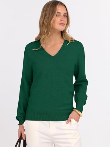 Image of ANRABESS Women's Long Sleeve V Neck Basic Sweaters | Classic Pullover Tops,Soft Loose,Business Casual Work,Travel Vacation,All Day Wear,Fall Spring Outfits,Winter Layer Clothing