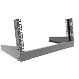JINGCHENGMEI 4U Desktop Network Rack 19 inches Small Open Frame Rack 2 Post Free-Standing Tabletop Rack for Server, Patch Panel, Data, AV, IT,Studio or Networking Equipments (4U)