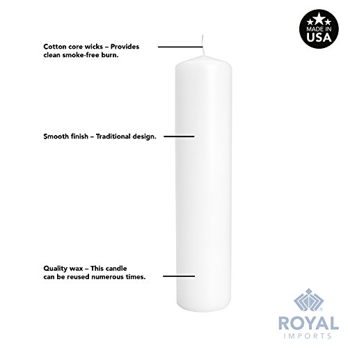 Royal Imports Pillar Candles White Unscented Premium Wax, 40 Hours Burning For Wedding, Spa, Party, Birthday, Holiday, Bath, Home Decor - 2"X6" Inch - Set Of 12 #TOP3