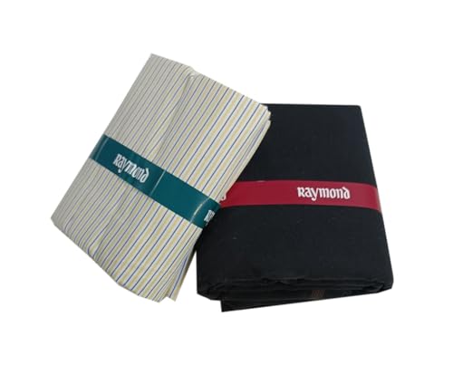 Image of Raymond Premium Unstitched Formal Shirt Fabric, Cotton Blend Stripes, 150 x 150 cm, Regular Fit, Professional Wear Collection