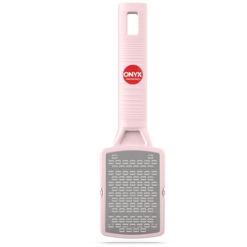 Image of Onyx Professional Foot Rasp, No Mess Callus Remover for Feet, Includes Debris Catcher - Stainless Steel Foot Scrubber Dead Skin Remover, Lightweight Callus Shaver for Feet, Foot File, Pedicure