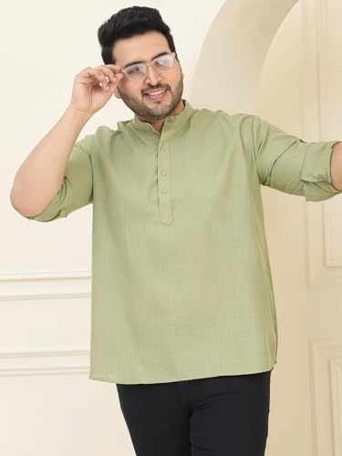 Image of SOJANYA Plus(Since 1958), Men's Cotton Short Kurta