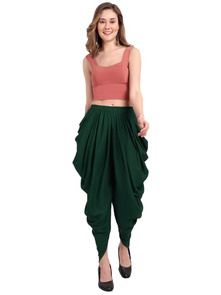 Women's Loose Fit Rayon Dhoti Pant for Women Patiala Slawar Bottom Wear Harem Pants