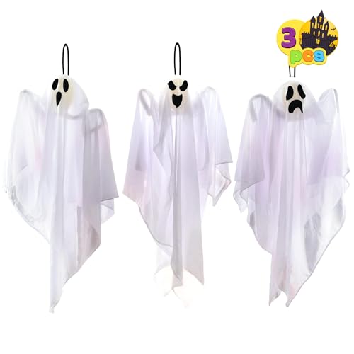 JOYIN 3 Pack Halloween Party Decoration 27.5" Hanging Ghosts, Cute