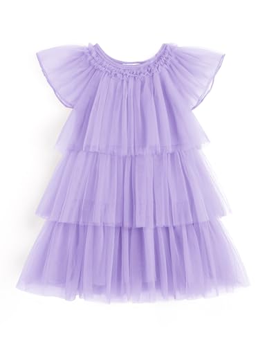 Arshiner Girls Tulle Dress Toddler Layered Tutu Dresses Rainbow Sequin Summer Party Birthday Wedding Cake Dress Photo Shoot