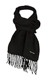sciarpa enrico coveri  Enrico Coveri Sciarpa unisex in puro cashmere articolo CACHEMIRE made in ITALY - cm.170 x 30, Nero, UNICA - ONE SIZE