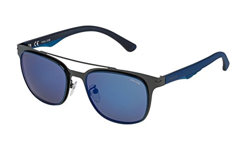 Police Blackbird Light 1 Blue Aviator Unisex Sunglasses SPL356 K53B 53