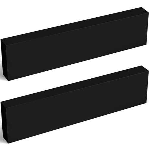 Colingmill 2 Pcs HDPE Plastic Blocks, 1" X 3" X 12", Black