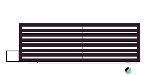 Modern Contemporary Straight Line Country Club Aluminum Sliding Driveway Gate