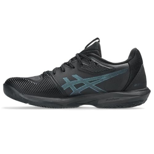 ASICS ASICS Women's Solution Speed FlyteFoam 3 Night Energy Tennis Shoes, 7.5, Black/Prism Blue