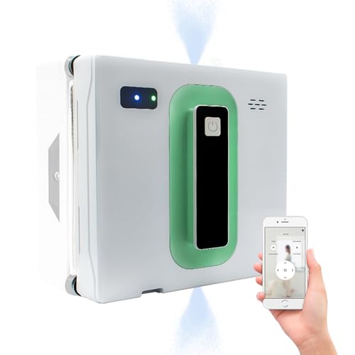 Image of Window Cleaning Robot with Ultra-Thin 5600PA Auto Dual Two-Way Water Jet Model Glass Cleaning Automatic Smart Robot Cleaner Window Vacuum Cleaner Tiles /Class Door Indoor
