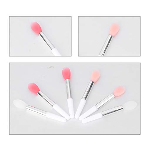 Minkissy 6Pcs Silicone Escovas Lábio Batom Escovas Aplicador Wand Tool para a Aparência Mais Suave M