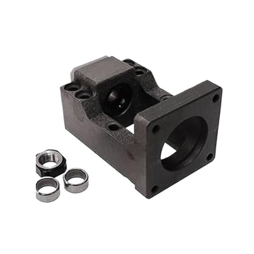 Metal Ball Screw nut end Processing Motor Support Base C5 C7 Black Cast Iron HM20 HM25 HM30 Ball Screw Integrated Seat Suitable for Nema32/34/42/52 Motors(HM20-86-C5)