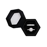 Hexagon Velvet Double Slots Ring Heirlooms Box Engagement Ring Box Proposal Box Ring Display Holder...