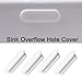 BE-TOOL 4 Pack Rubber Sink Overflow Hole Cover, Sink Overflow Cap for Kitchen and Bathroom Sink Basin Trim Overflow Drain Cover Reusable(White)