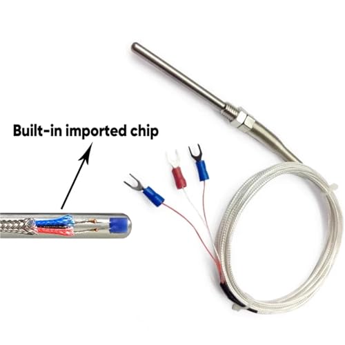 Sonda de temperatura tipo PT100 roscada M8 WZPT-03 con cable de 6m 2