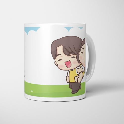 Image of Raksha Bandhan Gifts Printed Mug with Keychain Best Rakhi Combo Gift for Brother & Sister Rakshabandhan Return Gifts for Sister White 350ml Coffee Mug(Pack of 5)(Combo Set)(RMCKRCG806)