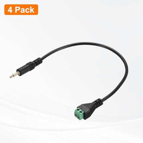 Cable de audio mono Jack 3.5mm a terminal AV 2 pines, pack de 4 miniatura 3