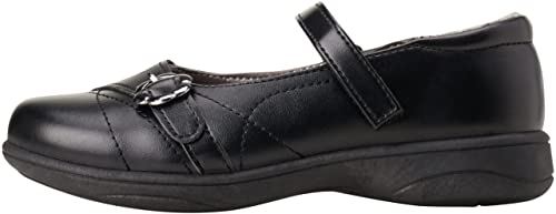 French Toast Girls' Dress Shoes - Leatherette Mary Jane School Uniform Flats (Toddler/Girl), Size 9 Toddler, Black Buckle #TOP10