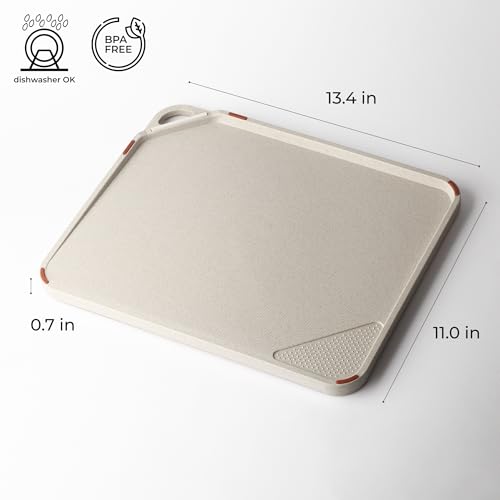 Tabla de cortar rectangular de plástico beige arena miniatura 7