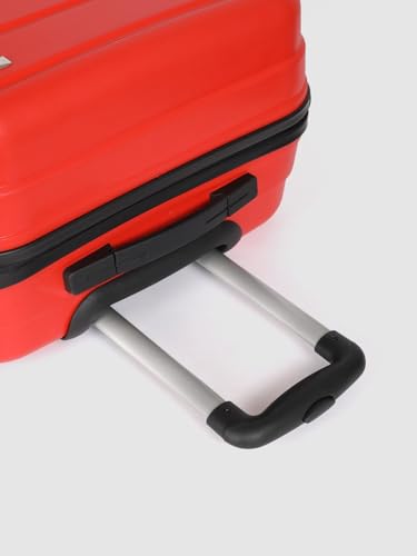Image of Teakwood 65 CM Unisex Trolley Bag for Travel, Hard Cabin Trolley Large Travel Suitcase Bag, Lock System 360 Degree 8 Rotating Wheels (65 CM, RED)