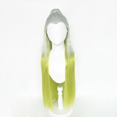 Peruca Cosplay Anime Demon Slayer Daki, cor gradiente, cabelo longo liso, peruca de fantasia de Hall
