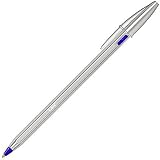 stylo bille bleue bic avec deux recharges pointe 1.0mm pour une largeur de trait moyen - 2