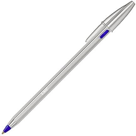 stylo bille bleue bic avec deux recharges pointe 1.0mm pour une largeur de trait moyen - 2