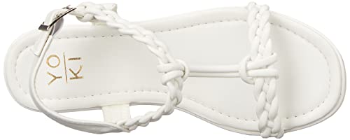 Yoki-Bumble-05 Women’s Platform Wedge Sandals With Upper Braided Straps, White, 10 M Us #TOP4