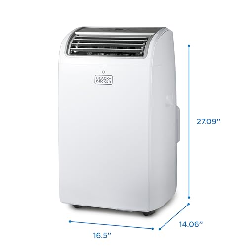 Image of BLACK+DECKER Portable Air Conditioner with Heat, 14,000 BTU with 12,000 BTU Heating for Rooms Up To 700 Sq. Ft., Portable AC with Follow Me Remote Control, BPT10HWTB, White | 10,200 BTU SACC with 12,000 BTU Heating for Rooms Up To 700 Sq. Ft., 4-in-1 Portable AC, Fan and Dehum, Follow Me Remote