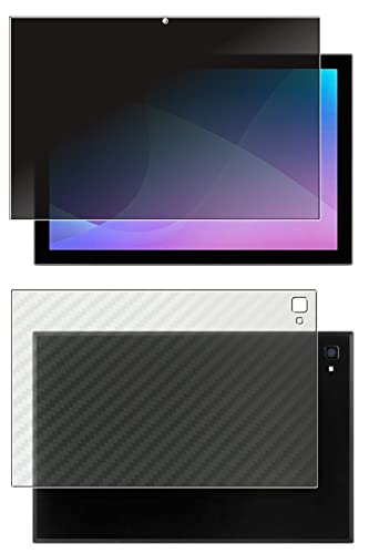 【2枚組(画面+背面)】ClearView(クリアビュー) aiwa JA2-TBA1002 10.1インチ用【 4way のぞき見防止 】プライバシー保護 液晶 保護 フィルム+カーボン調 背面保護フィルム 日本製
