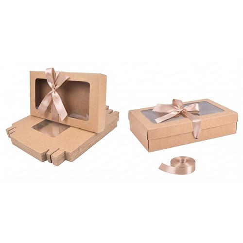 Boîte kraft marron avec couvercle transparent pour ranger et voir vos bijoux