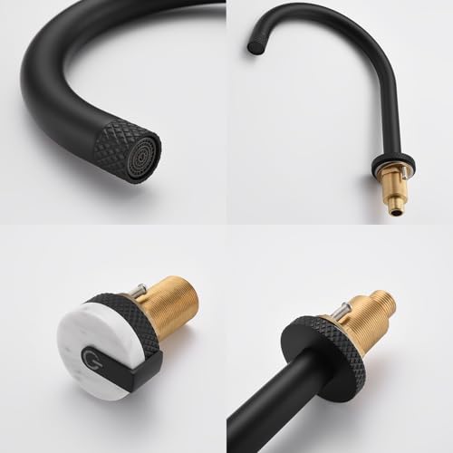 Grifo de baño de latón premium Grifería negra de lujo para lavabo de tocador 2