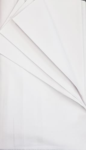Image of 100% Cotton Unstitched Material Cloth for Women's Skirts, Saree Petticoats, Pyjamas, Patiyala Pants, Salwar, 2.50 Meter Poplin,89 cms Width Fabric (White)